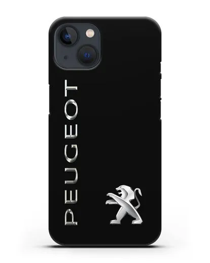 Чехол с надписью Peugeot и логотипом силиконовый для iPhone 13
