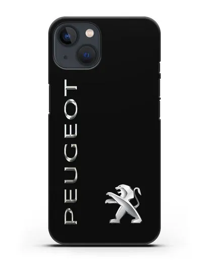 Чехол с надписью Peugeot и логотипом силиконовый для iPhone 13 Mini