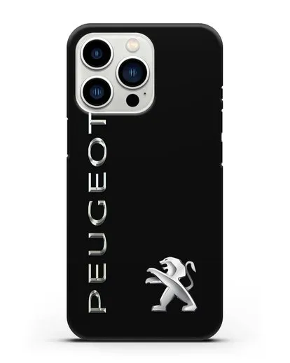 Чехол с надписью Peugeot и логотипом силиконовый для iPhone 13 Pro