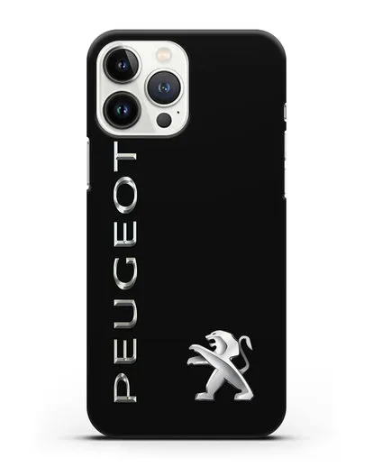 Чехол с надписью Peugeot и логотипом силиконовый для iPhone 13 Pro Max