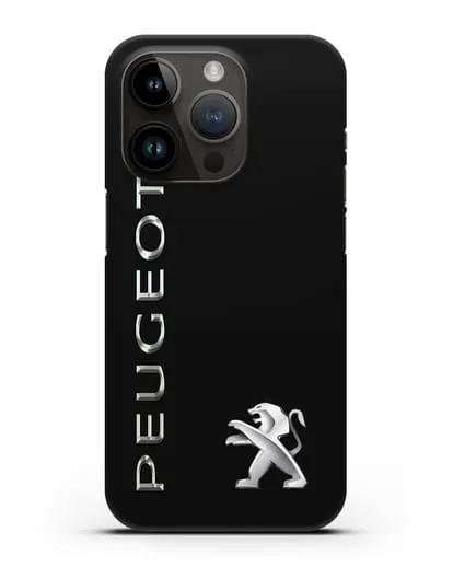 Чехол с надписью Peugeot и логотипом силиконовый для iPhone 14 Pro