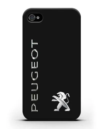 Чехол с надписью Peugeot и логотипом силиконовый для iPhone 4/4s