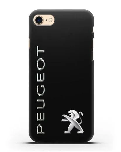Чехол с надписью Peugeot и логотипом силиконовый для iPhone 8