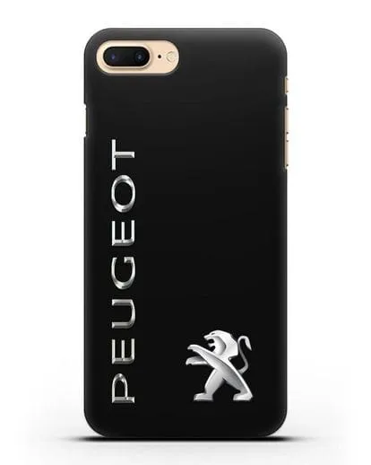 Чехол с надписью Peugeot и логотипом силиконовый для iPhone 8 Plus
