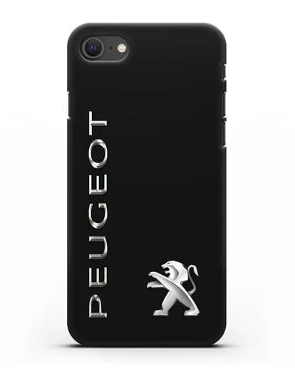 Чехол с надписью Peugeot и логотипом силиконовый для iPhone SE 2020