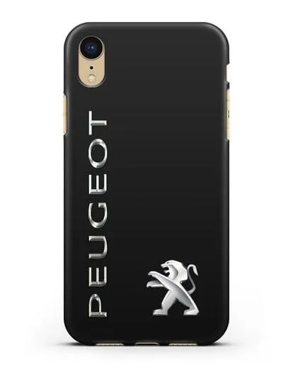 Чехол с надписью Peugeot и логотипом силиконовый для iPhone XR