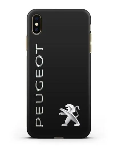 Чехол с надписью Peugeot и логотипом силиконовый для iPhone XS Max