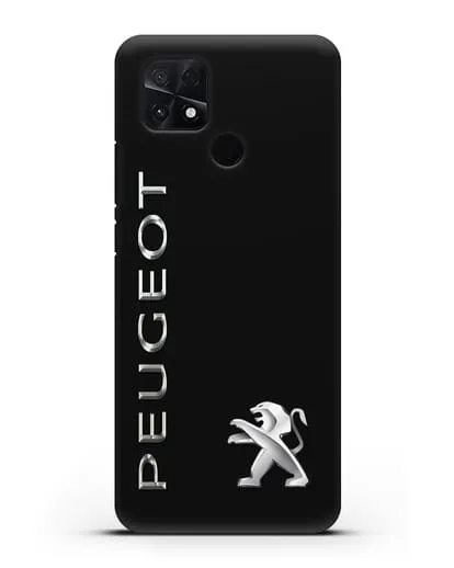 Чехол с надписью Peugeot и логотипом силиконовый для Xiaomi Poco C40