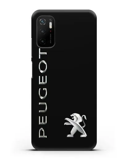 Чехол с надписью Peugeot и логотипом силиконовый для Xiaomi Poco M3 Pro