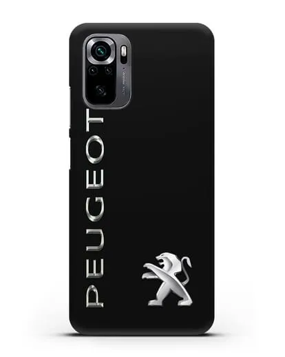 Чехол с надписью Peugeot и логотипом силиконовый для Xiaomi Poco M5s