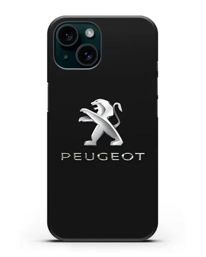 Чехол с логотипом Peugeot силиконовый для iPhone 15
