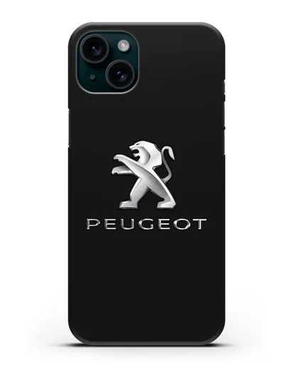 Чехол с логотипом Peugeot силиконовый для iPhone 15 Plus