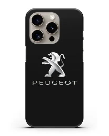 Чехол с логотипом Peugeot силиконовый для iPhone 15 Pro