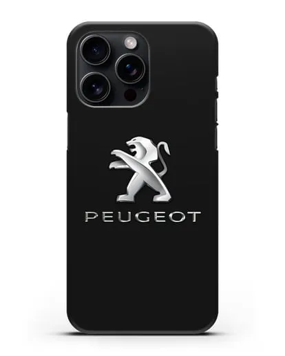 Чехол с логотипом Peugeot силиконовый для iPhone 15 Pro Max