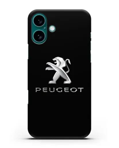 Чехол с логотипом Peugeot силиконовый для iPhone 16 Plus