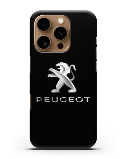 Чехол с логотипом Peugeot силиконовый для iPhone 16 Pro