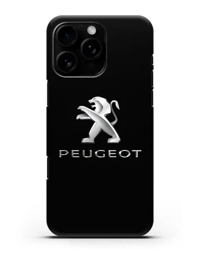 Чехол с логотипом Peugeot силиконовый для iPhone 16 Pro Max