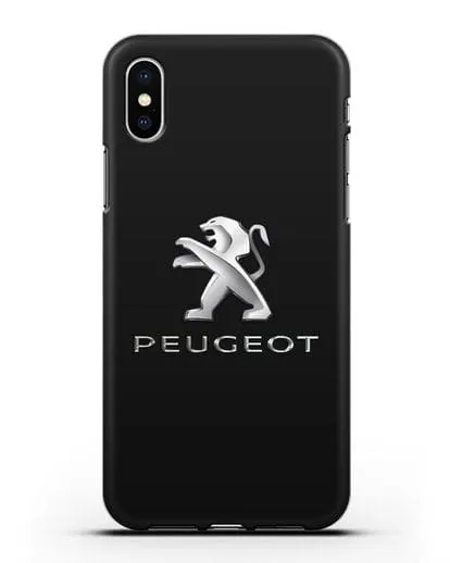 Чехол с логотипом Peugeot силиконовый для iPhone X
