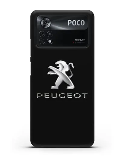 Чехол с логотипом Peugeot силиконовый для Xiaomi Poco X4 Pro