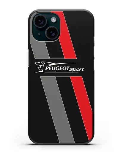 Чехол с логотипом Peugeot Sport силиконовый для iPhone 15