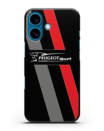 Чехол с логотипом Peugeot Sport силиконовый для iPhone 16