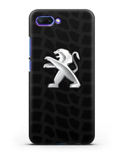 Чехол c эмблемой Peugeot с протектором шин силиконовый для Honor 10