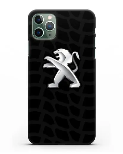 Чехол c эмблемой Peugeot с протектором шин силиконовый для iPhone 11 Pro