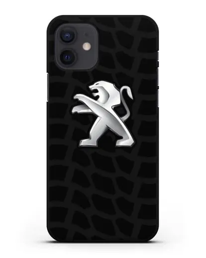 Чехол c эмблемой Peugeot с протектором шин силиконовый для iPhone 12