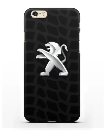 Чехол c эмблемой Peugeot с протектором шин силиконовый для iPhone 6