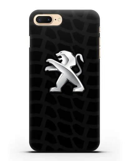 Чехол c эмблемой Peugeot с протектором шин силиконовый для iPhone 8 Plus