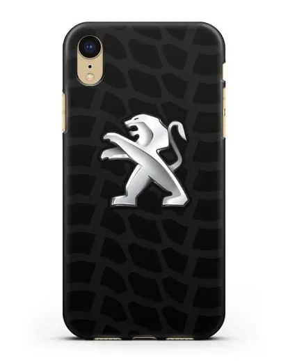 Чехол c эмблемой Peugeot с протектором шин силиконовый для iPhone XR