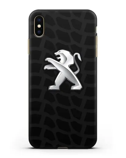 Чехол c эмблемой Peugeot с протектором шин силиконовый для iPhone XS Max