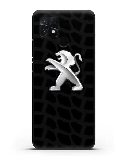 Чехол c эмблемой Peugeot с протектором шин силиконовый для Xiaomi Poco C40