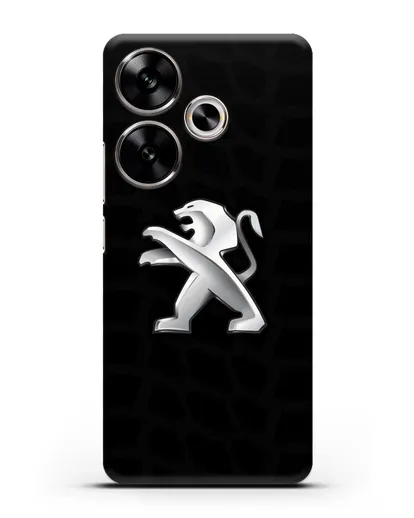 Чехол c эмблемой Peugeot с протектором шин силиконовый для Xiaomi Poco F6