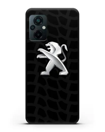 Чехол c эмблемой Peugeot с протектором шин силиконовый для Xiaomi Poco M5