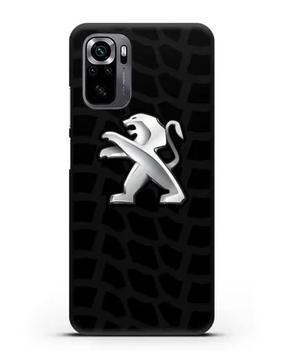 Чехол c эмблемой Peugeot с протектором шин силиконовый для Xiaomi Poco M5s