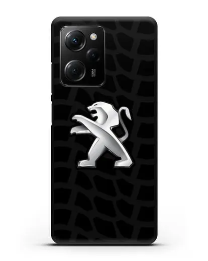 Чехол c эмблемой Peugeot с протектором шин силиконовый для Xiaomi Poco X5 Pro