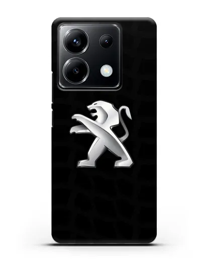 Чехол c эмблемой Peugeot с протектором шин силиконовый для Xiaomi Poco X6