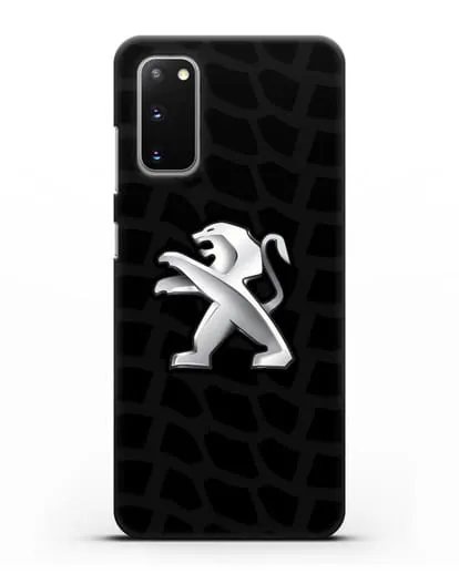 Чехол c эмблемой Peugeot с протектором шин силиконовый для Samsung Galaxy S20 [SM-G980F]