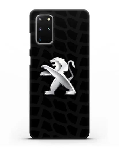 Чехол c эмблемой Peugeot с протектором шин силиконовый для Samsung Galaxy S20 Plus [SM-G985F]