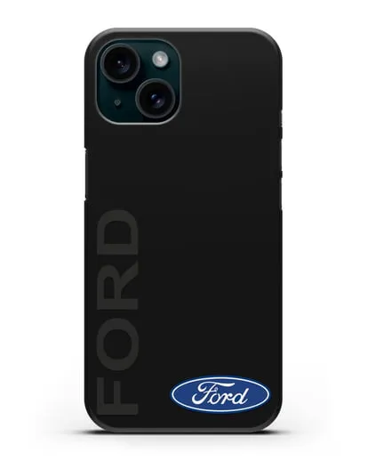 Чехол с надписью Ford и логотипом силиконовый для iPhone 15