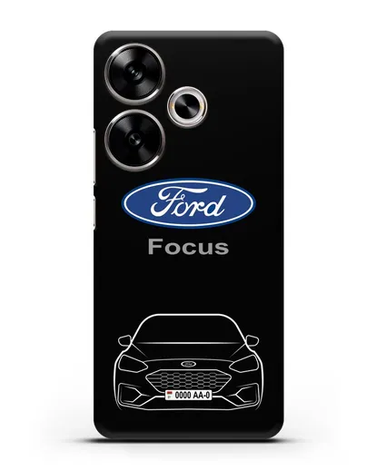 Чехол Ford Focus с автомобильным номером силиконовый для Xiaomi Poco F6