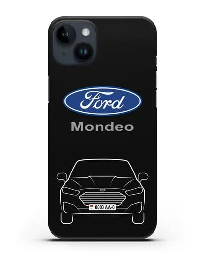 Чехол Ford Mondeo с номерным знаком силиконовый для iPhone 14 Plus