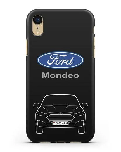 Чехол Ford Mondeo с номерным знаком силиконовый для iPhone XR
