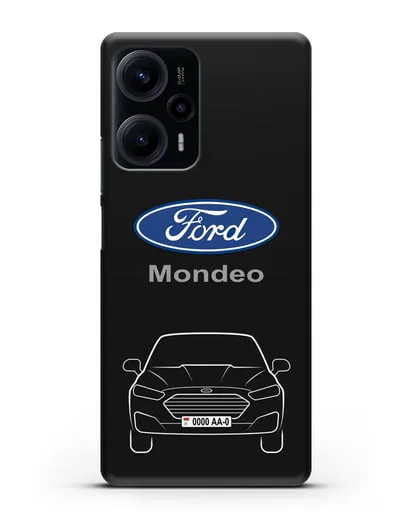 Чехол Ford Mondeo с номерным знаком силиконовый для Xiaomi Poco F5