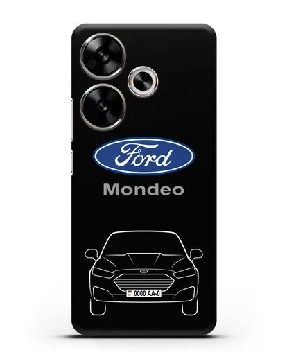 Чехол Ford Mondeo с номерным знаком силиконовый для Xiaomi Poco F6