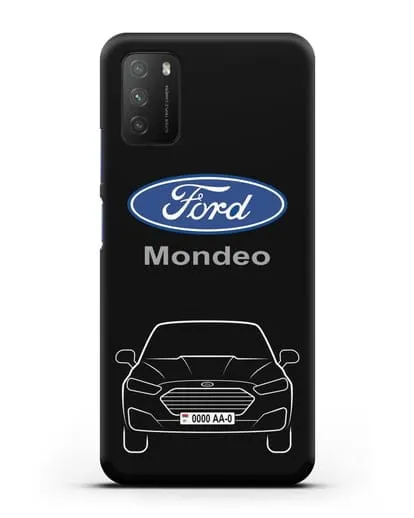 Чехол Ford Mondeo с номерным знаком силиконовый для Xiaomi Poco M3