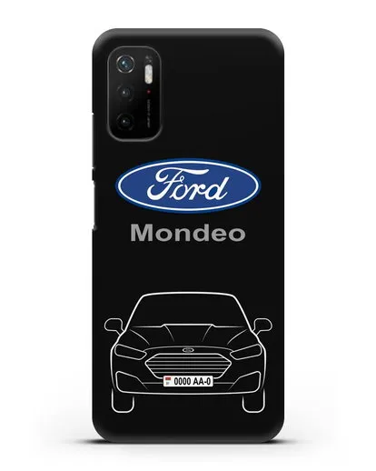 Чехол Ford Mondeo с номерным знаком силиконовый для Xiaomi Poco M3 Pro