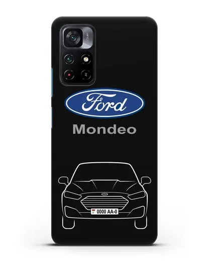Чехол Ford Mondeo с номерным знаком силиконовый для Xiaomi Poco M4 Pro 5G