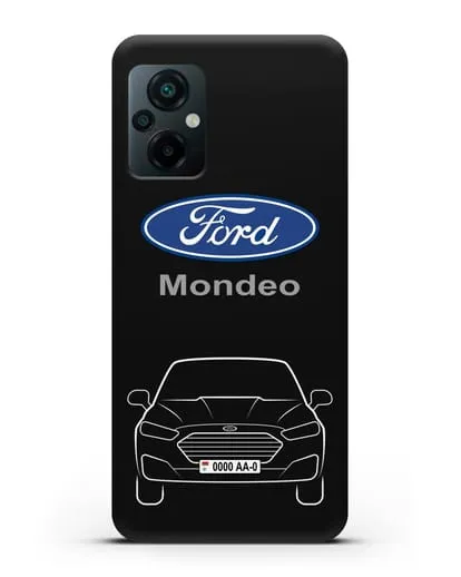 Чехол Ford Mondeo с номерным знаком силиконовый для Xiaomi Poco M5